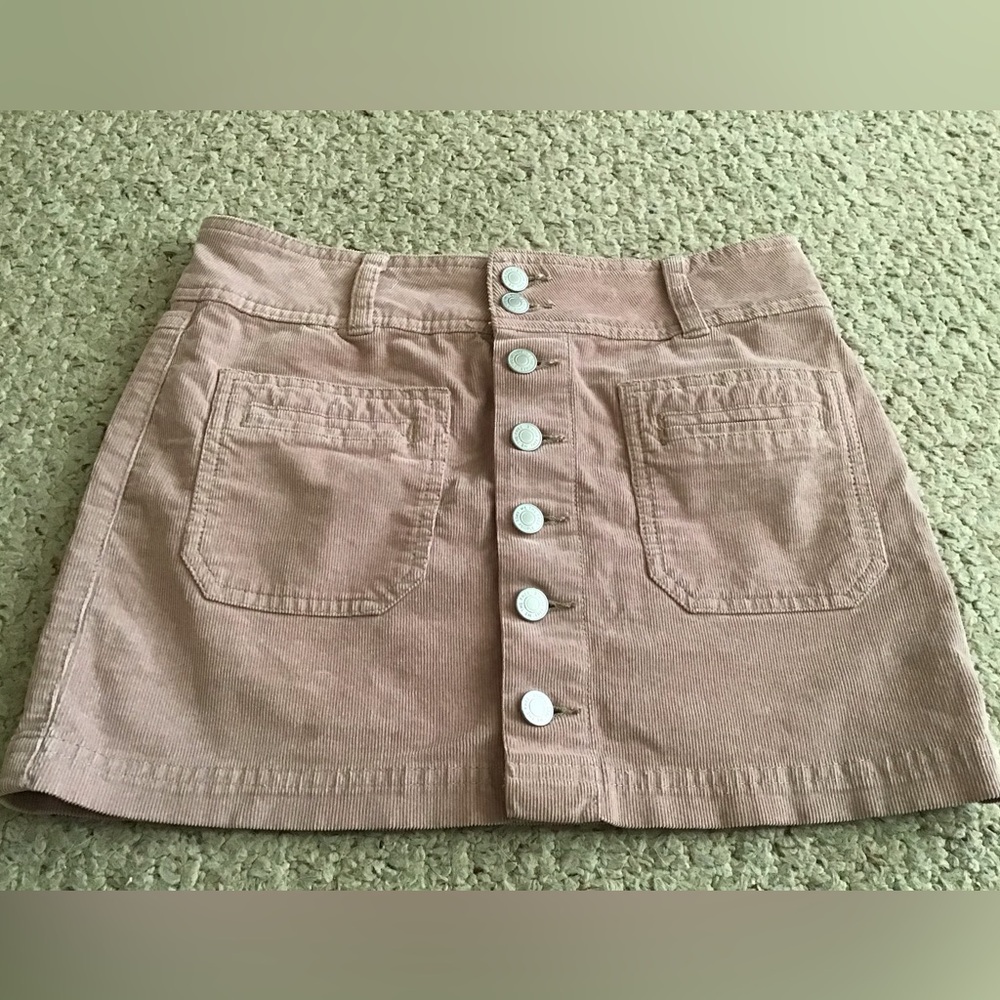 WE THE FREE THIN WALE CORDUROY MINI SKIRT SZ 26 EUC MAUVE FREE PEOPLE